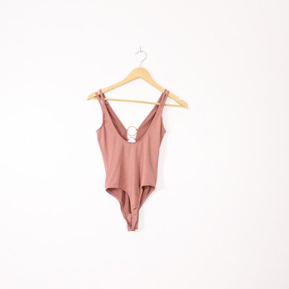 *Forever 21 Deep V Neck Dusty Rose Bodysuit - Picture 5 of 5